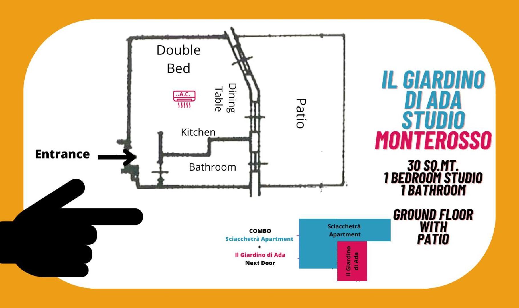 Il Giardino Di Ada Ground Floor Studio With Ac And Patio Μοντερόσο αλ Μάρε Εξωτερικό φωτογραφία